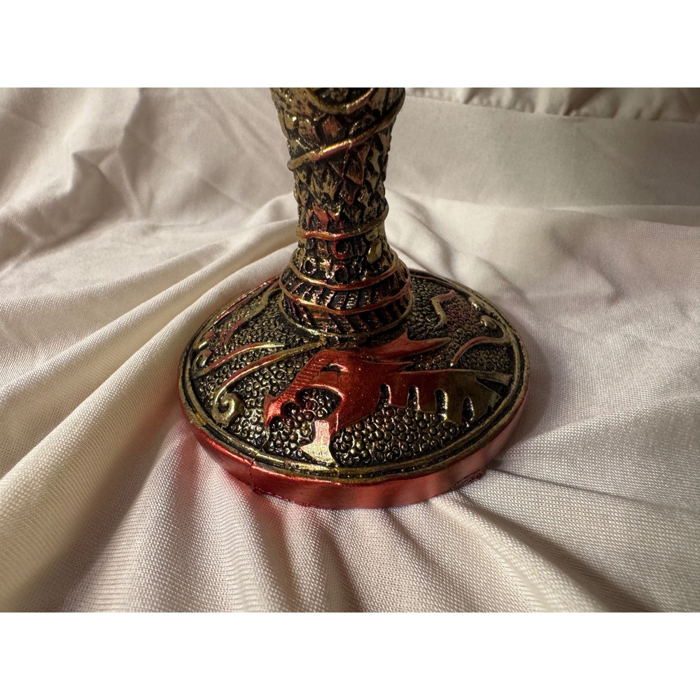 Dragon Eye Gothic Chalice Goblet Stainless Steel Fantasy Medieval Decor Red Gold - Picture 3 of 14